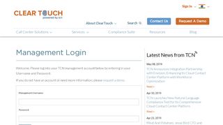 
                            8. Management Login - ClearTouch - TCN - Tcn Login