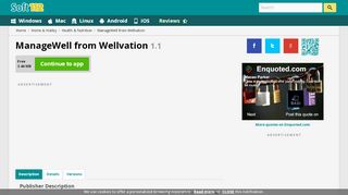 
                            8. ManageWell from Wellvation 1.1 Free Download - Managewell Portal