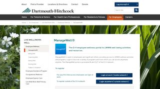 
                            2. ManageWell® | Live Well/Work Well | Employees | Dartmouth ... - Managewell Portal