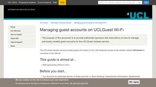 
                            6. Managing guest accounts on UCLGuest Wi-Fi | Information ... - Ucl Guest Wifi Portal