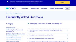 
Managing Your Account and Contacting Us | Aqua  
