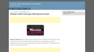 
                            8. Mandee Credit Card Login | Bill Payment Online - Mandee Credit Card Portal
