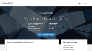 
                            8. Mandeville - Morgan Stanley - Mandeville, LA - Morgan Stanley Oneview Portal