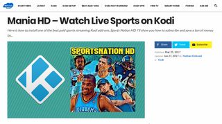 
                            9. Mania HD - Watch Live Sports on Kodi - Kinkead Tech - Sportsmania Portal