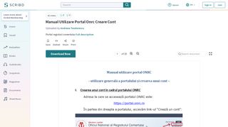 
                            7. Manual Utilizare Portal Onrc Creare Cont - Scribd - Portal Onrc Ro