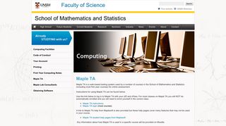 Maple TA  School of Mathematics and Statistics