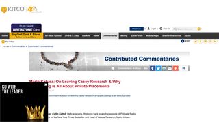 
                            6. Marin Katusa: On Leaving Casey Research & Why ... - Kitco - The Casey Report Login