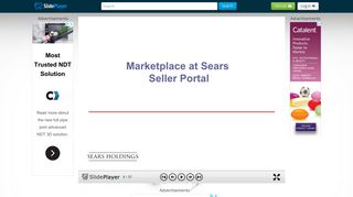 
                            5. Marketplace at Sears Seller Portal. 2 What is the Seller Portal ... - Sears Seller Portal Portal