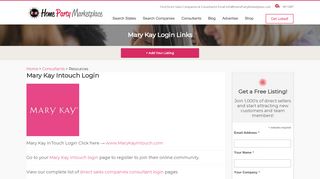 
                            7. Mary Kay InTouch Login - Home Party Marketplace - Marykayintouch Portal Full Site