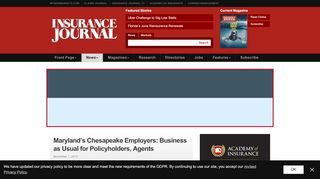 
Maryland's Chesapeake Employers - Insurance Journal  
