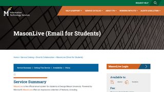 
                            3. MasonLive (Email for Students) - Information Technology ... - Gmu Masonlive Portal