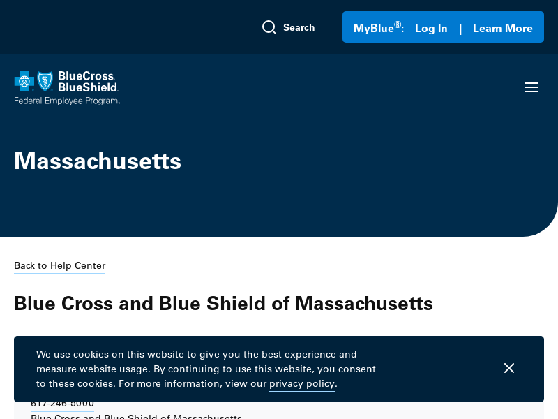 
                            5. Massachusetts - Blue Cross and Blue Shield's Federal ...