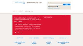 Massachusetts DUA Card - Home Page - Bank of America
