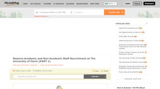 
                            5. Massive Academic and Non-Academic Staff Recruitment ... - MyJobMag - University Of Ilorin Recruitment Portal