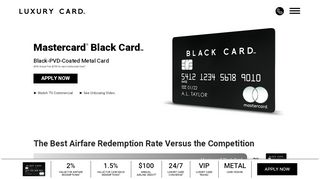 
                            4. Mastercard Black Card - Luxury Card - Credit Concierge Portal