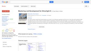 
                            7. Mastering Lob Development for Silverlight 5: A Case Study in ... - Nebro Login