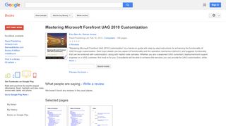 
Mastering Microsoft Forefront UAG 2010 Customization  
