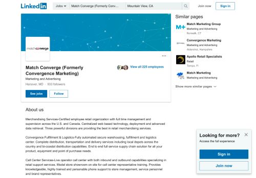 
                            5. Match Converge (Formerly Convergence Marketing) | LinkedIn - Convergence Marketing Inc Portal