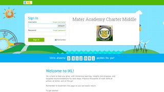 
Mater Academy Charter Middle - IXL  
