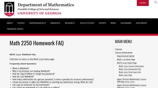 
                            5. Math 2250 Homework FAQ | Department of Mathematics - Webwork Uga Portal