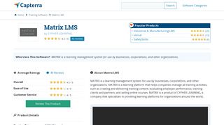 
                            6. Matrix LMS Reviews and Pricing - 2019 - Capterra - Matrix Lms Login
