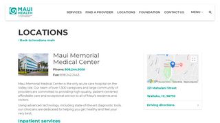 
                            8. Maui Memorial Medical Center Services | Kaiser Permanente - Maui Medical Group Patient Portal Login