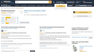 
                            5. MAX! Cube LAN Gateway, 99004 - Amazon.de:Kundenrezensionen - Max Portal Nicht Erreichbar
