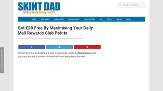 
                            8. Maximising Your Daily Mail Rewards Club Points - Skint Dad - Daily Mail Rewards Club Members Portal