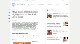 
                            8. Mayo Clinic Health Letter: Highlights from the April 2015 Issue ... - Mayo Clinic Newsletter Portal