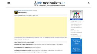 
                            8. McDonalds Application: Jobs & Careers Online - Job-Applications.com - Mcdonalds Job Portal