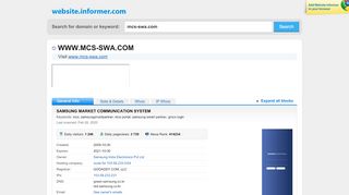 
                            8. mcs-swa.com at WI. SAMSUNG MARKET COMMUNICATION ... - Www Mcs Swa Com Login