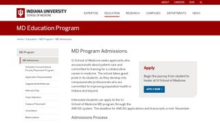 
MD Admissions | MD Program | IU School of Medicine
