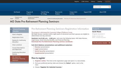 
                            8. MD State Pre-Retirement Planning Seminars