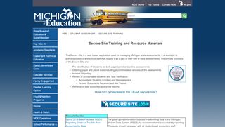 
                            3. MDE - Secure Site Training - State of Michigan - Baa Secure Portal