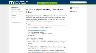 
                            2. MDH Employees Working Outside the Office - Webmail2 State Mn Us Login