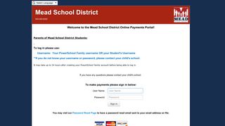 
                            7. Mead School District - INTOUCH RECEIPTING - Mead Powerschool Portal