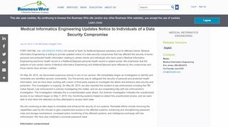 
Medical Informatics Engineering Updates Notice to Individuals of a ...
