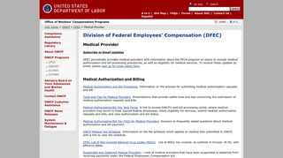 
                            2. Medical Provider - Division of Federal Employees ... - Usdl Provider Portal