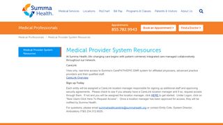 
Medical Provider System Resources - Summa Health

