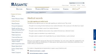 
                            2. Medical Records - Asante - Asante Patient Portal