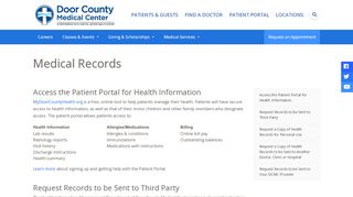 
                            2. Medical Records - Door County Medical Center - Door County Medical Center Patient Portal