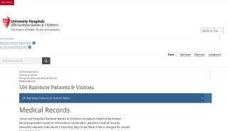 
                            8. Medical Records | Patients & Visitors | University Hospitals Rainbow ... - Rainbow Patient Portal Login