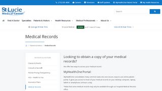 
                            2. Medical Records | St. Lucie Medical Center | Port St. Lucie, FL - St Lucie Medical Center Patient Portal
