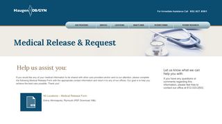 
                            4. Medical Release & Request - Haugen OB/GYN Associates - Haugen Obgyn Patient Portal