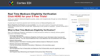 Medicare Eligibility - Cortex EDI - Cortex Provider Portal