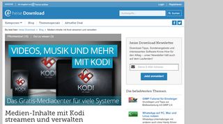 
                            4. Medien-Inhalte mit Kodi streamen und verwalten | heise Download - Tv Portal Kodi