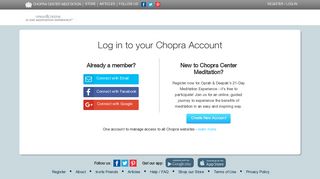 
                            1. Meditation Experience • Simple Login | Users - Chopra Center Meditation Portal