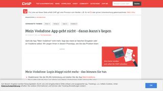 
                            2. Mein Vodafone App geht nicht - daran kann's liegen - CHIP - Meinvodafone App Portal Geht Nicht