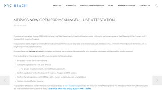 
                            4. MEIPASS Now Open for Meaningful Use Attestation - nyc reach - Meipass Portal