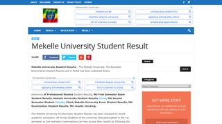 
                            7. Mekelle University Student Result - MySchooleth - E Student Mekelle University Portal